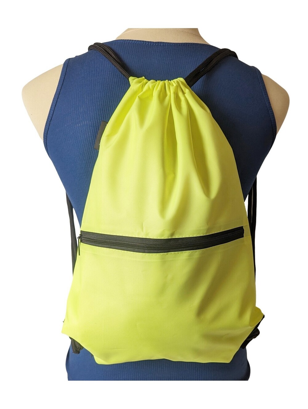 Florescent Yellow Drawstring Backpack Lightweight Sport Gym Sackpack Bag SALE